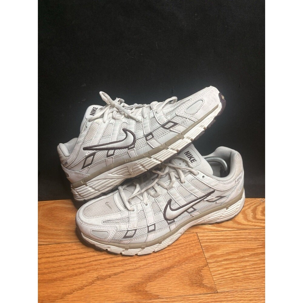 Nike Trainers Womens Size 11 P-6000 Earth Light Bone White Mesh Run Shoe Sneaker